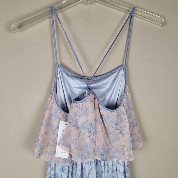 Erin Fetherston Maxi Floral Dress Spaghetti Straps Ruffle Ivory Multi Size 4 - Picture 6 of 16